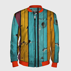 Бомбер мужской Цветные доски, цвет: 3D-красный