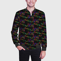 Бомбер мужской Logo - Schoolboy Runaway pattern, цвет: 3D-черный — фото 2