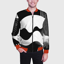 Бомбер мужской Солнечный дождь - абстракция, цвет: 3D-красный — фото 2