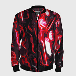 Мужской бомбер Красно-чёрная киберпанк абстракция
