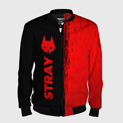 Бомбер мужской Stray - red gradient по-вертикали, цвет: 3D-черный