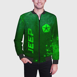 Бомбер мужской Jeep - green gradient вертикально, цвет: 3D-черный — фото 2