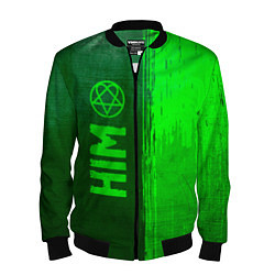 Бомбер мужской HIM - green gradient по-вертикали, цвет: 3D-черный