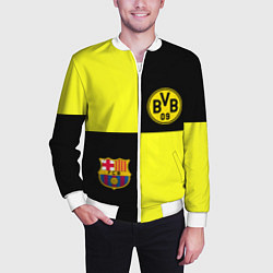 Бомбер мужской Barcelona x Borussia, цвет: 3D-белый — фото 2