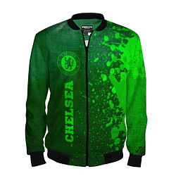 Бомбер мужской Chelsea - green gradient по-вертикали, цвет: 3D-черный