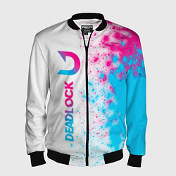 Мужской бомбер Deadlock neon gradient style по-вертикали