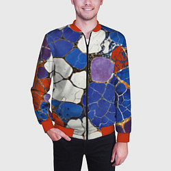 Бомбер мужской Потрескавшаяся плитка, цвет: 3D-красный — фото 2