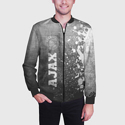 Бомбер мужской Ajax - grey gradient по-вертикали, цвет: 3D-черный — фото 2