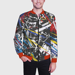 Бомбер мужской Дизайнерская абстракция, цвет: 3D-красный — фото 2