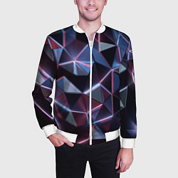 Бомбер мужской Неоновые геометрические плиты, цвет: 3D-белый — фото 2