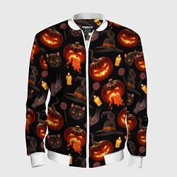 Мужской бомбер Хэллоуин цветной паттерн