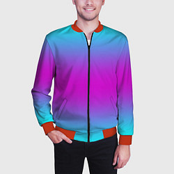 Бомбер мужской Градиент неоновые цвета, цвет: 3D-красный — фото 2