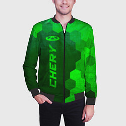 Бомбер мужской Chery - green gradient по-вертикали, цвет: 3D-черный — фото 2