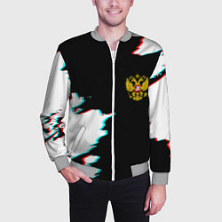 Бомбер мужской Герб глитч краски, цвет: 3D-меланж — фото 2