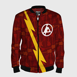 Бомбер мужской Linkin Park 2024 гитары и молния, цвет: 3D-черный