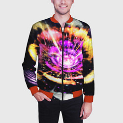 Бомбер мужской Оптический узор цветок, цвет: 3D-красный — фото 2
