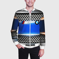 Бомбер мужской BMW metal machine, цвет: 3D-белый — фото 2