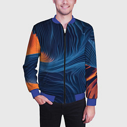 Бомбер мужской Абстрактная иллюзия, цвет: 3D-синий — фото 2