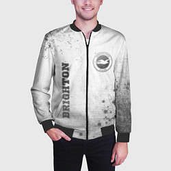 Бомбер мужской Brighton - white gradient вертикально, цвет: 3D-черный — фото 2