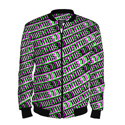 Бомбер мужской Juventus glitch pattern, цвет: 3D-черный