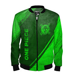 Бомбер мужской One Piece - green gradient вертикально, цвет: 3D-черный