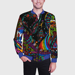Бомбер мужской Оптический узор девушка, цвет: 3D-синий — фото 2