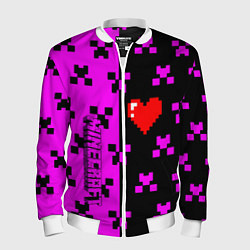 Бомбер мужской Minecraft love game, цвет: 3D-белый