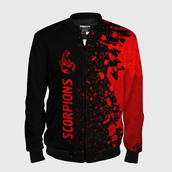 Бомбер мужской Scorpions - red gradient по-вертикали, цвет: 3D-черный