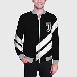 Бомбер мужской Juventus line white, цвет: 3D-меланж — фото 2