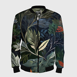 Мужской бомбер Объемные листья