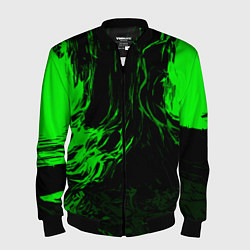 Мужской бомбер Зелёная энергия на чёрном фоне