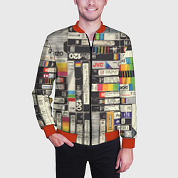 Бомбер мужской Видеокассеты vhs, цвет: 3D-красный — фото 2