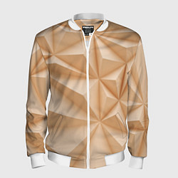 Бомбер мужской Бежевые полигональные фигуры, цвет: 3D-белый
