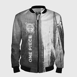 Бомбер мужской One Piece - grey gradient по-вертикали, цвет: 3D-черный