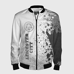 Бомбер мужской Leicester City - white gradient по-вертикали, цвет: 3D-черный