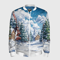 Мужской бомбер Предновогодняя природа