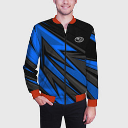 Бомбер мужской Субару - синяя спорт униформа, цвет: 3D-красный — фото 2