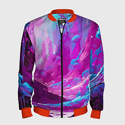 Мужской бомбер Фиолетовая кислотная абстракция