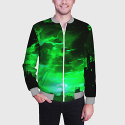 Бомбер мужской Кислотный зелёный закат, цвет: 3D-меланж — фото 2