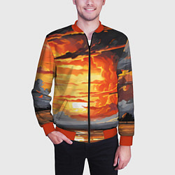 Бомбер мужской Багровый закат, цвет: 3D-красный — фото 2