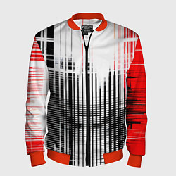 Бомбер мужской Красно-чёрный гранж на белом фоне, цвет: 3D-красный
