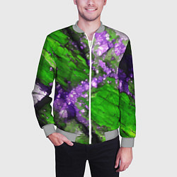 Бомбер мужской Фиолетовый минерал в зелёном камне, цвет: 3D-меланж — фото 2