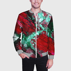Бомбер мужской Голубой минерал в красном камне, цвет: 3D-меланж — фото 2