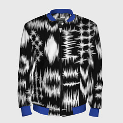 Бомбер мужской Штриховка - геометрическая абстракция, цвет: 3D-синий