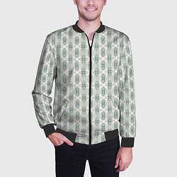 Бомбер мужской Вертикальный узор с геометрическим рисунком, цвет: 3D-черный — фото 2