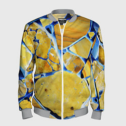 Бомбер мужской Жёлто-синяя абстракция, цвет: 3D-меланж