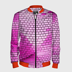 Бомбер мужской Розовые кирпичики, цвет: 3D-красный
