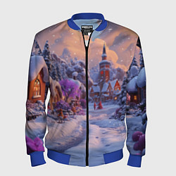 Бомбер мужской Тропинка к новому году, цвет: 3D-синий