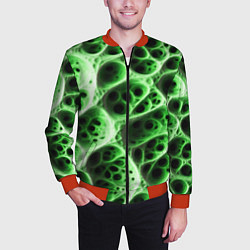 Бомбер мужской Зелёная пористая структура, цвет: 3D-красный — фото 2