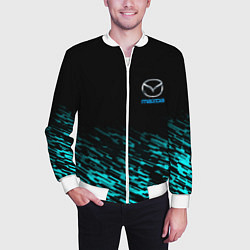 Бомбер мужской Mazda голубые краски, цвет: 3D-белый — фото 2